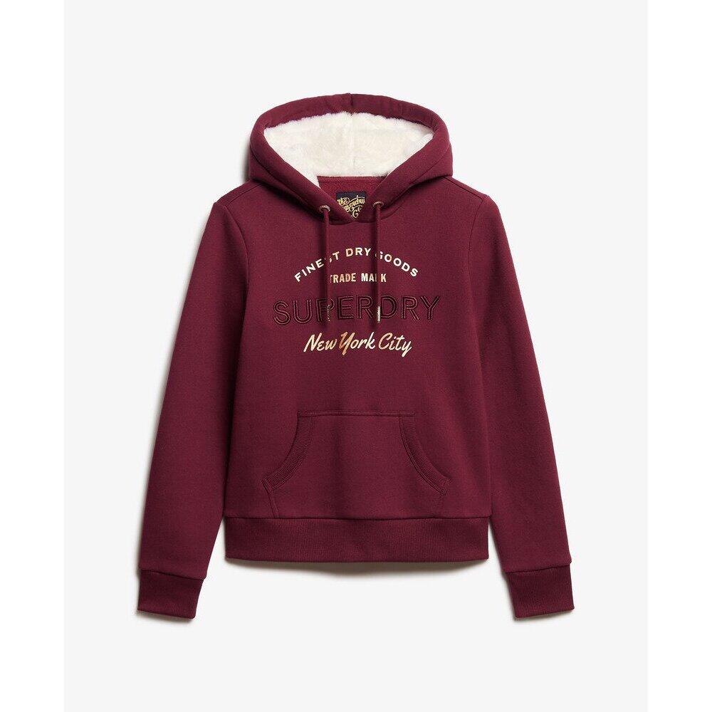Damska bluza z kapturem z metalicznym logo Superdry Luxe