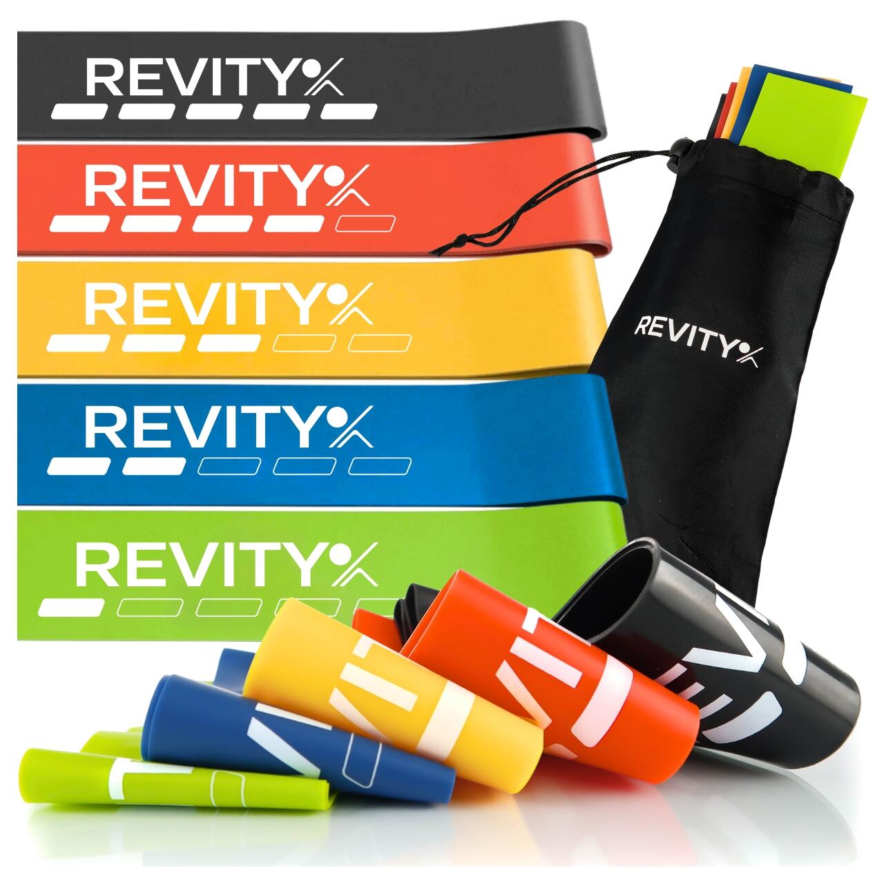 Zestaw 5 gum do ćwiczeń REVITY Mini Bands Taśmy Fitness 5-25 kg