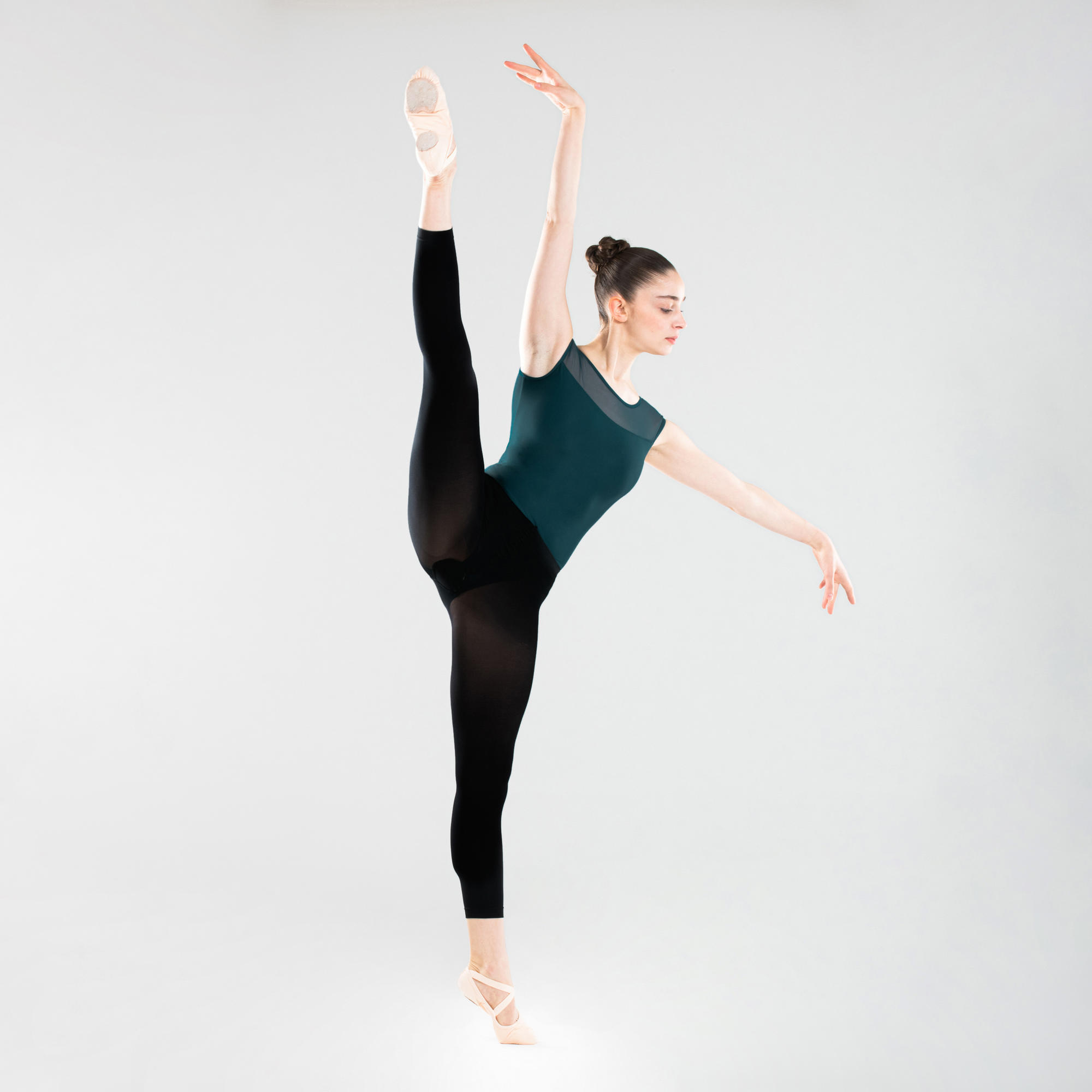 Body z krótkim rękawem do tańca klasycznego damskie Domyos