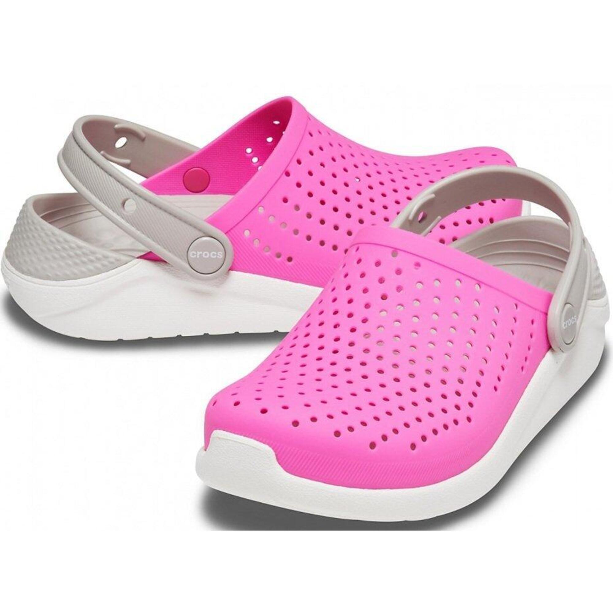 Klapki Crocs dla dzieci LiteRide Clog Kids różowo-białe 205964 6QR