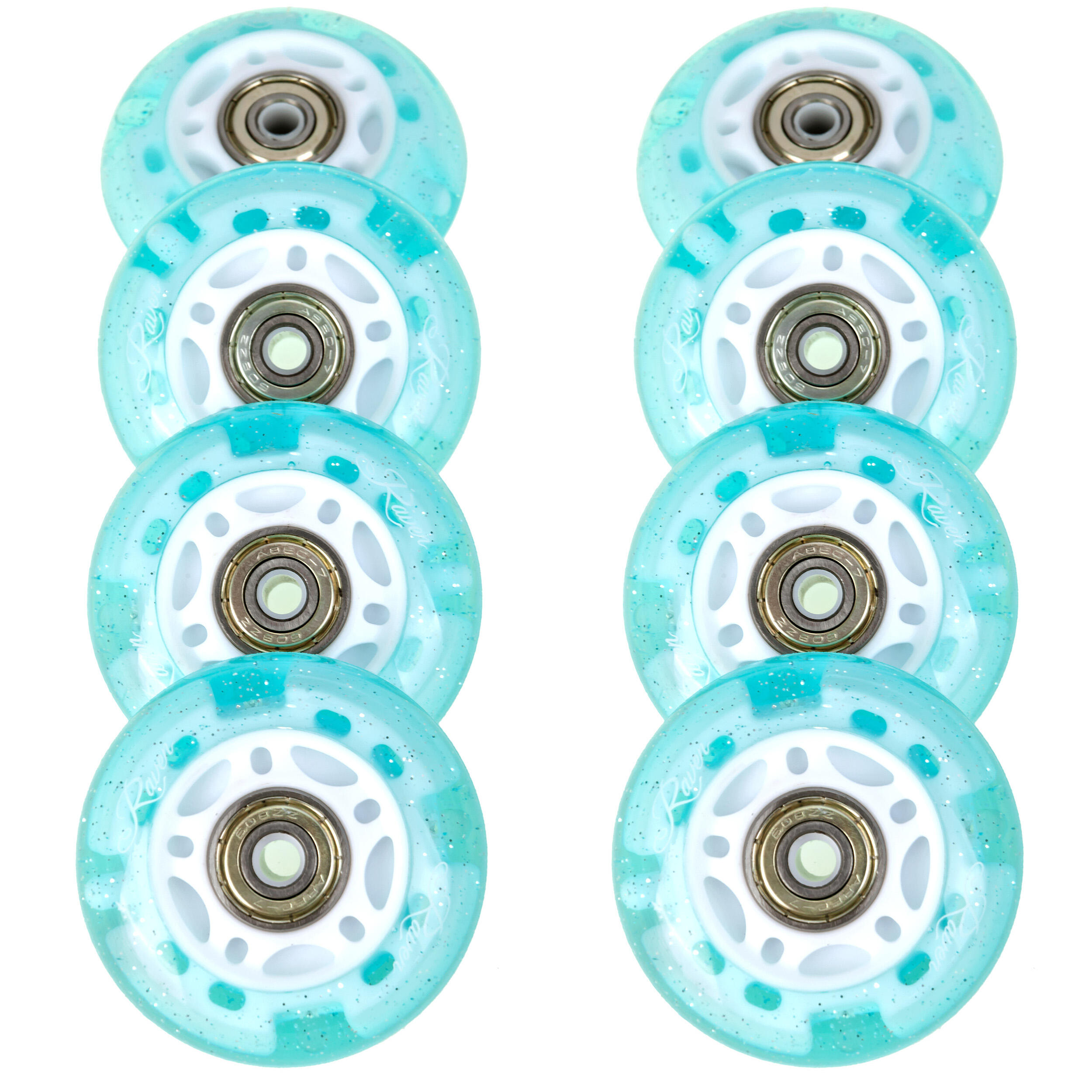 8x Świecące kółka LED + łożyska do rolek RAVEN Zoya PU