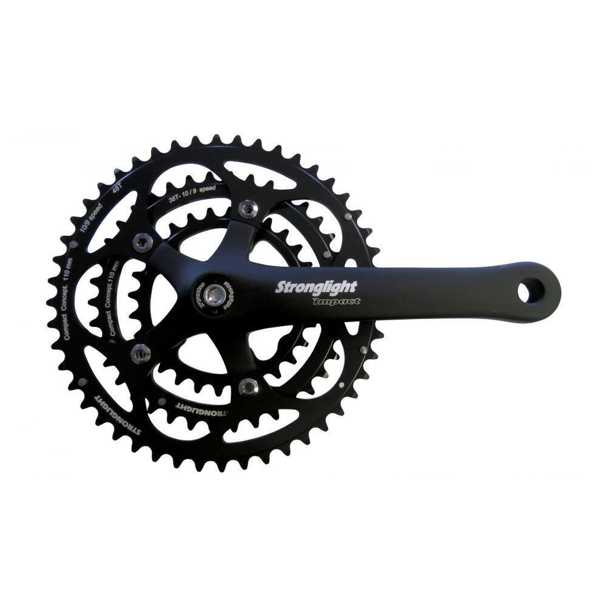 Zestaw korbowy Stronglight Strong.Impact 28/38/48t czarny