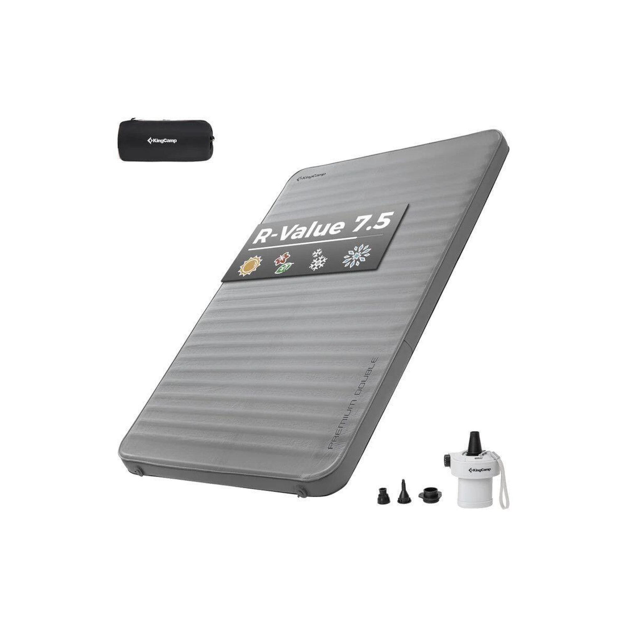 Materac samopompujący Premium Double KM1901 szary