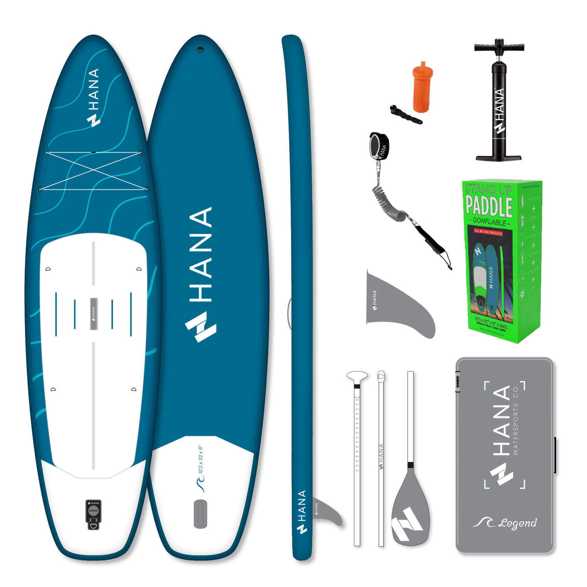 Zestaw nadmuchiwanego stand up paddle HANA LEGEND Marine 10'2