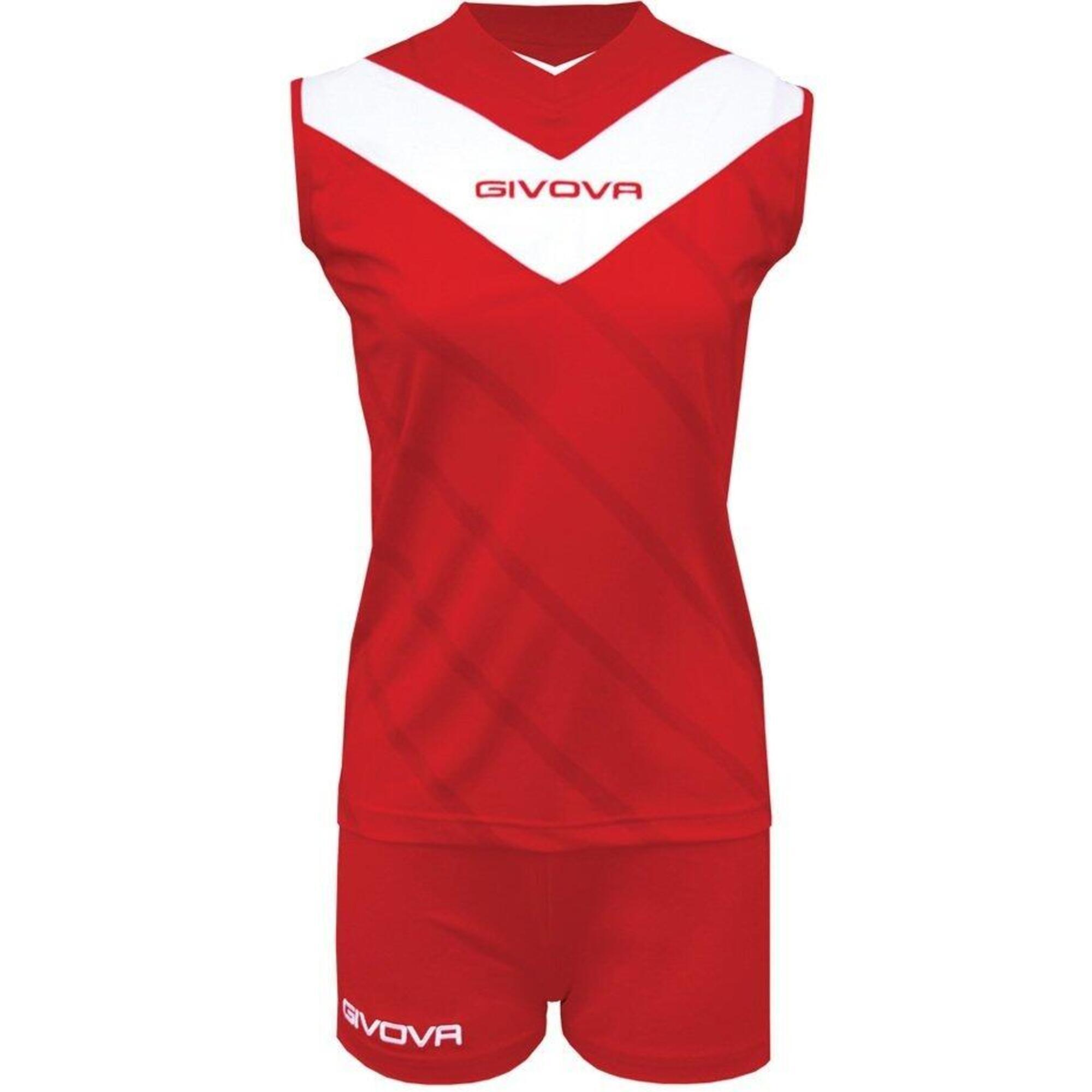 Damski komplet siatkarski koszulki + spodenki Kit Muro czerwono-biały