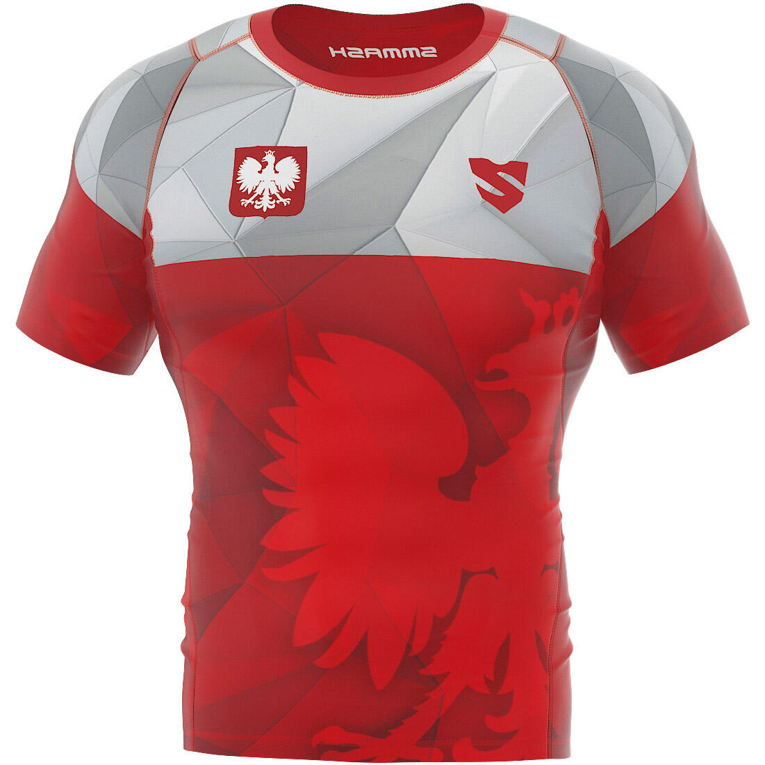 Koszulka fitness z krótkim rękawem męska Smmash Patriot 3.0 Poland kompresyjna