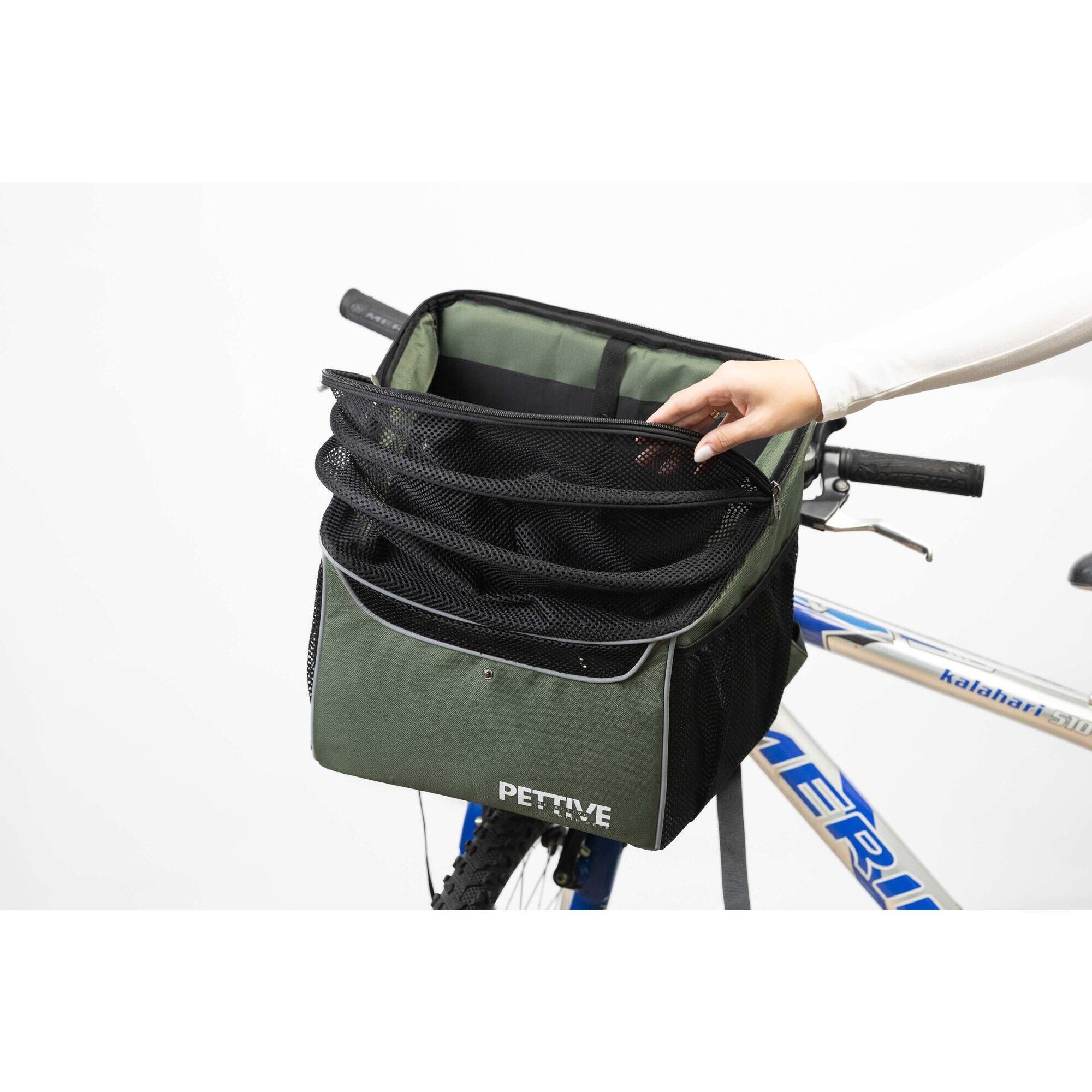 Kosz rowerowy i plecak dla psa, kota PETRIVE BikeOn green do 9 kg