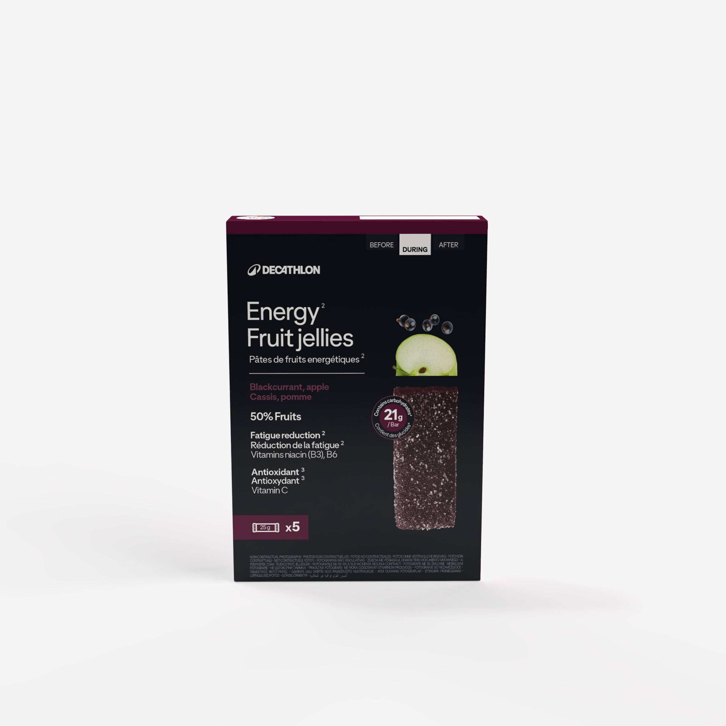 Galaretka owocowa energetyczna czarna porzeczka jabłko acerola 5x25g