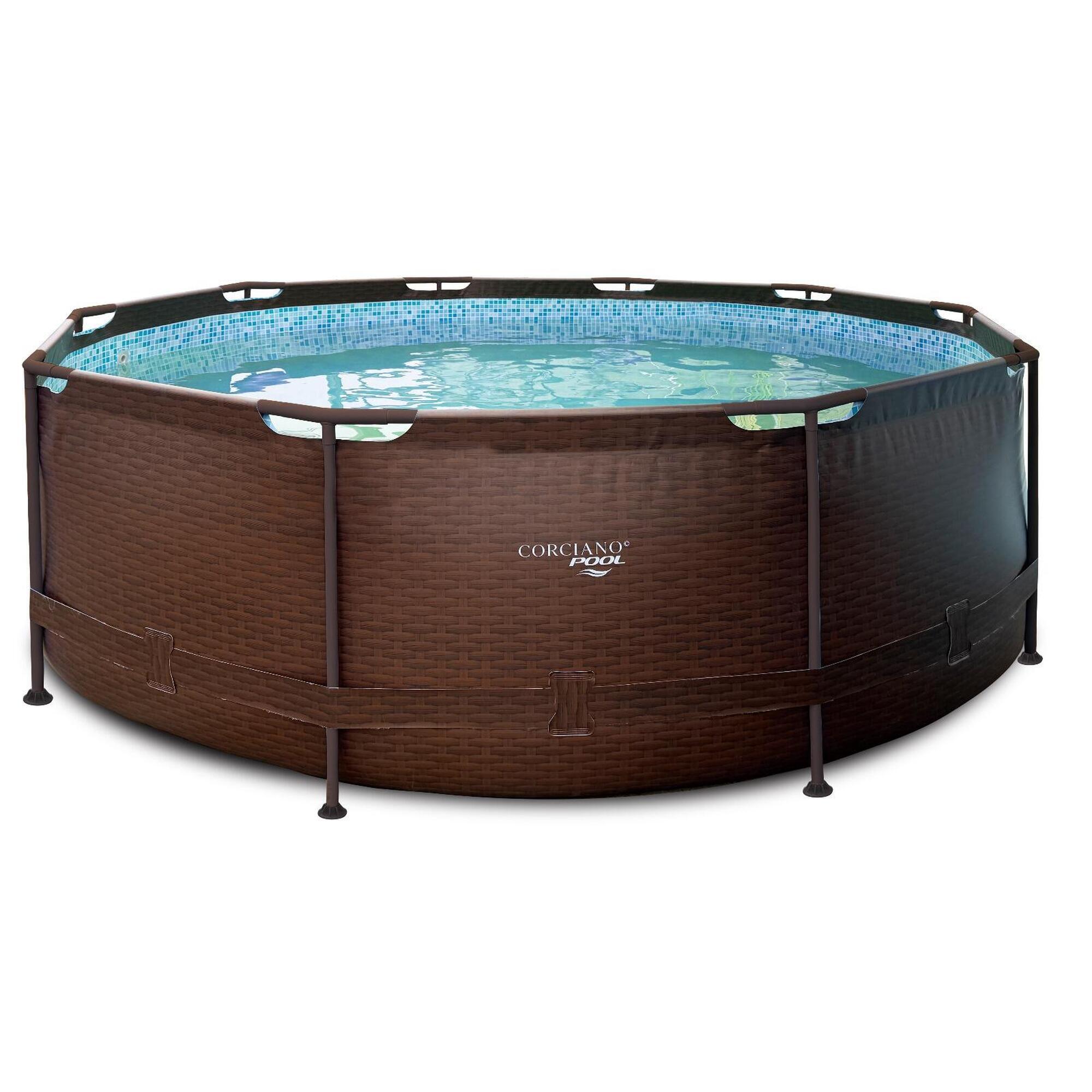 Basen Ogrodowy 360 x 100 cm z Pomp i drabinką Corciano Eliton