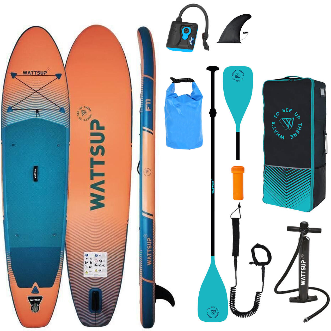 Deska SUP allround unisex WATTSUP F11 MINICOMBO z pompką elektryczną i torbą