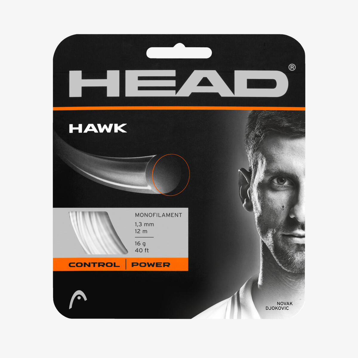 Naciąg do rakiety tenisowej Head HAWK set 12m. white 1,25 mm.