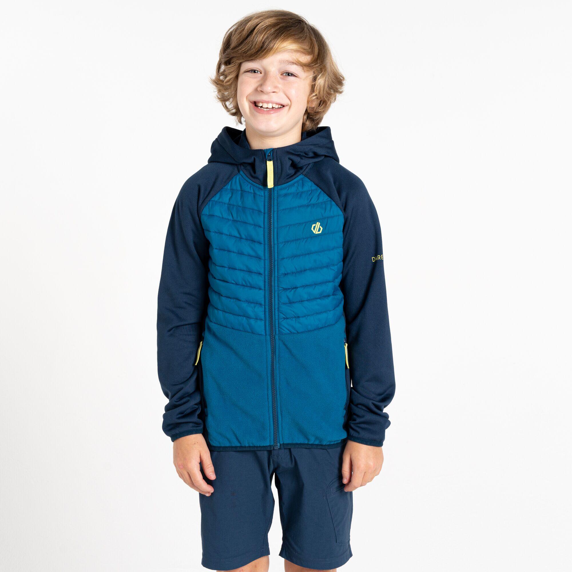 Kurtka turystyczna hybrydowa dziecięca Switch Out