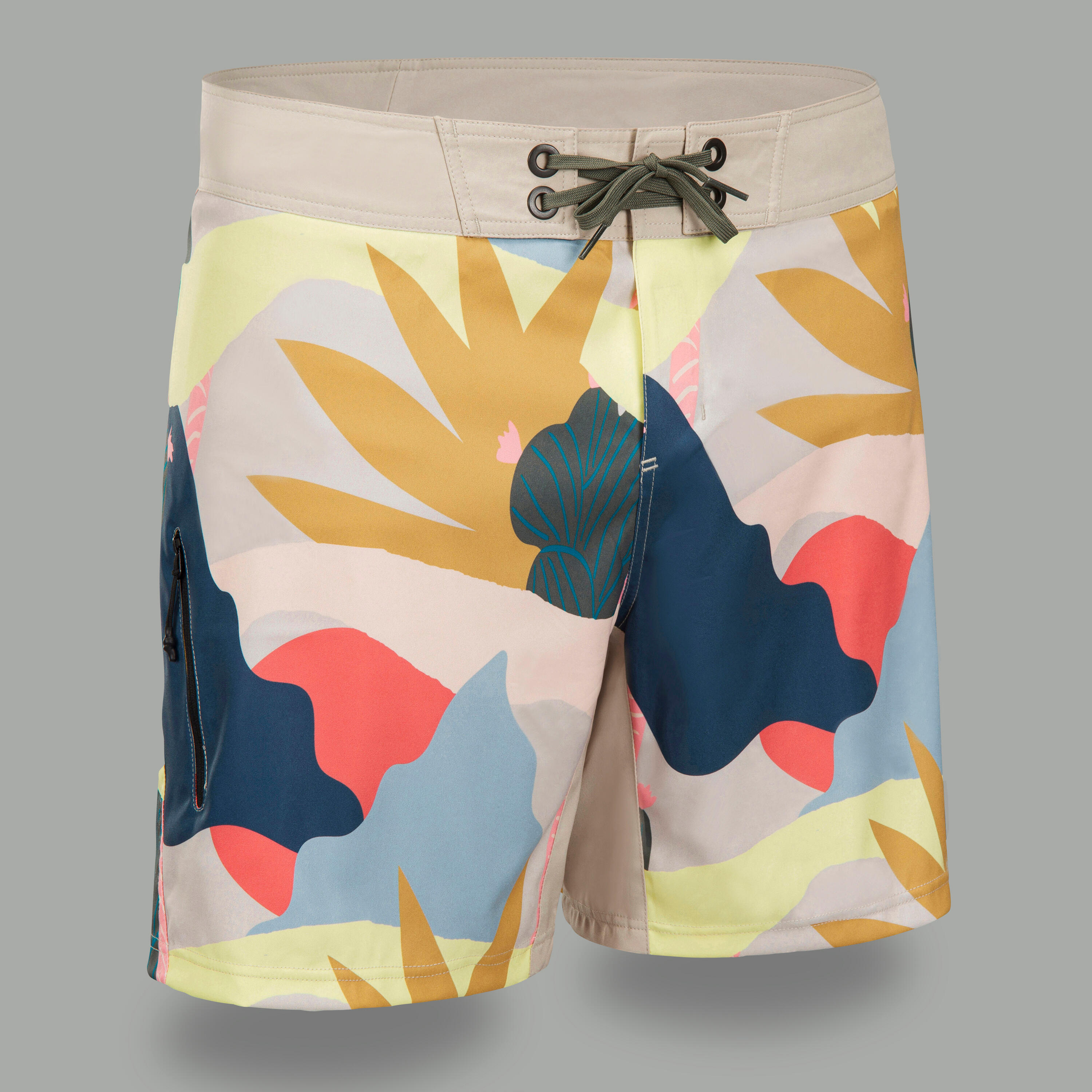 Spodenki surfingowe krótkie męskie Olaian BS 500C Colorama