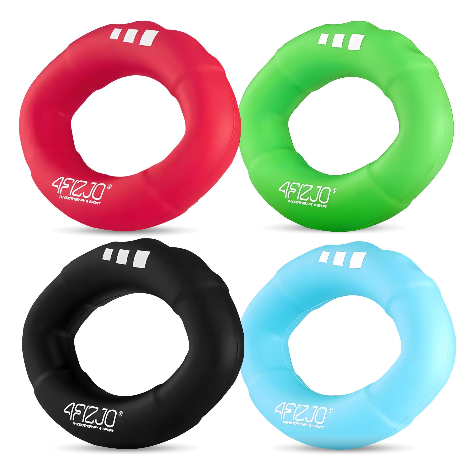 Zestaw 4 silikonowych ściskaczy do treningu dłoni 4Fizjo