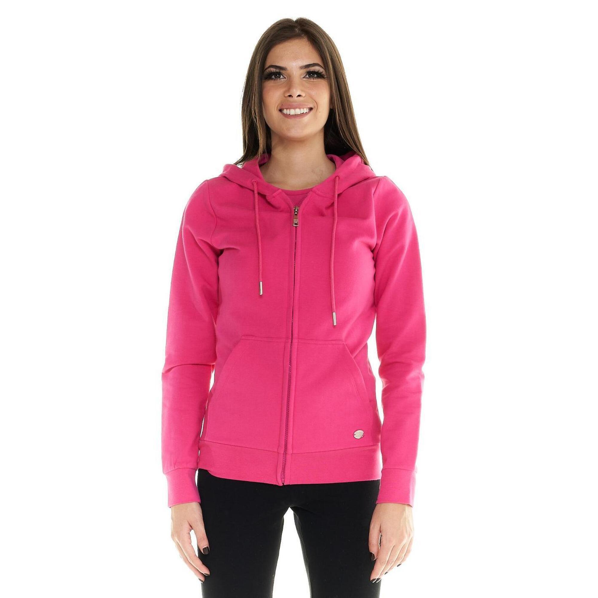 Damska bluza Leone z kapturem Basic zapinanym na zamek na całej długości