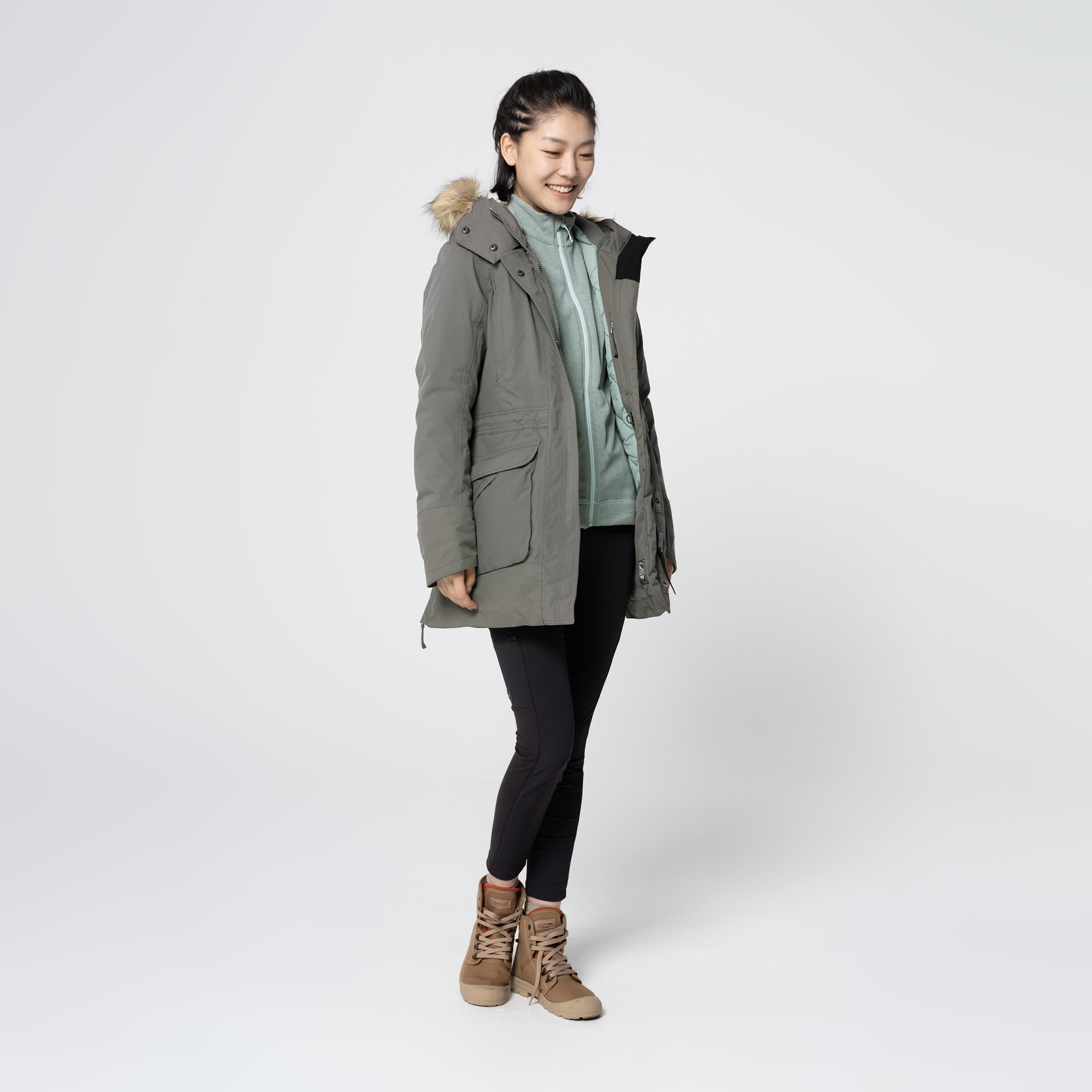 Parka turystyczna zimowa damska, Quechua SH500 U-Warm, -20°C, wodoodporna