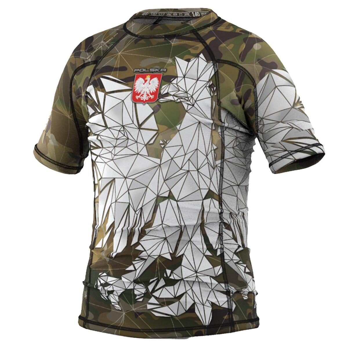 Rashguard dla dzieci do MMA z krótkim rękawem EXTREME HOBBY POLSKA CAMO
