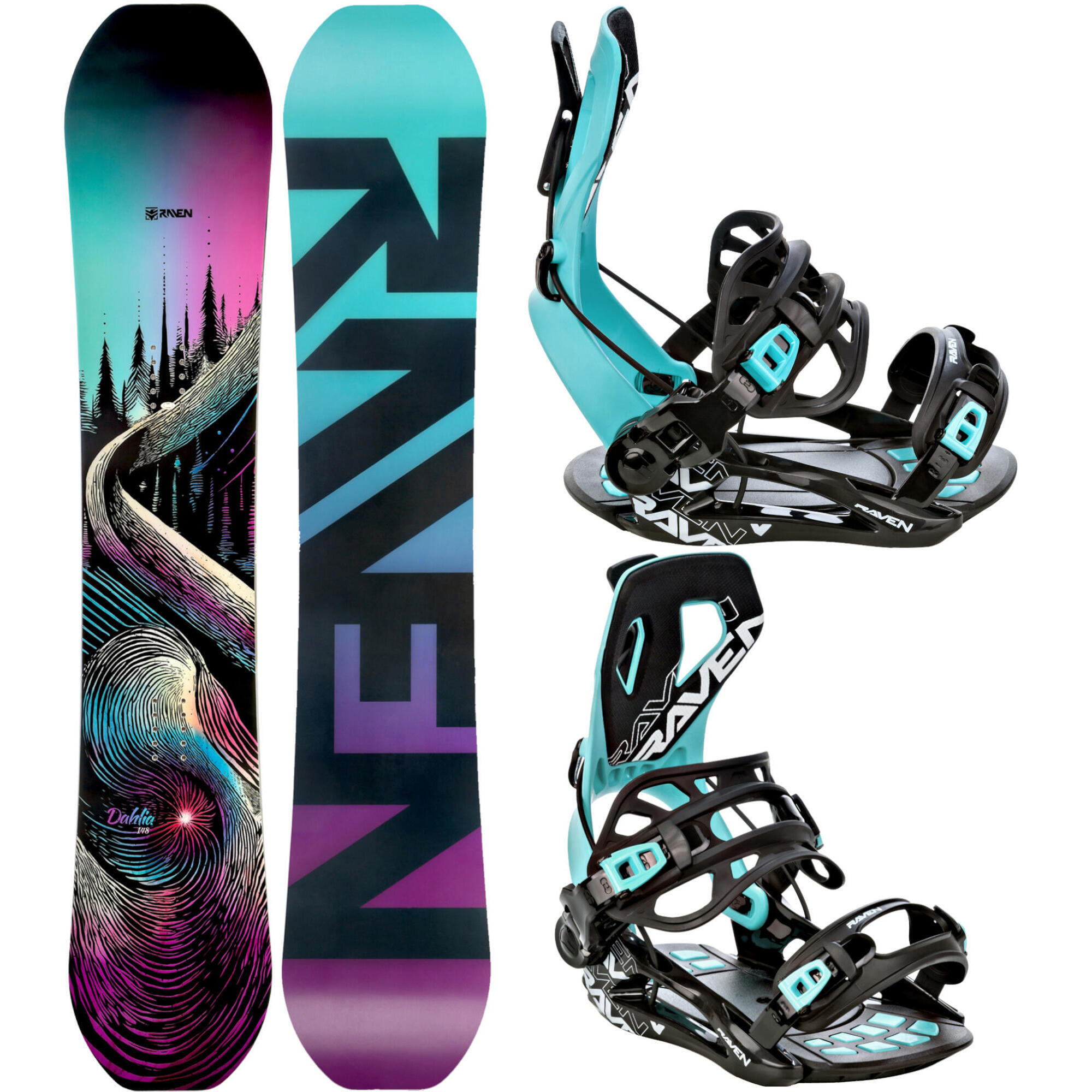 Zestaw Snowboard Raven Dahlia + Wiązania Raven FT360