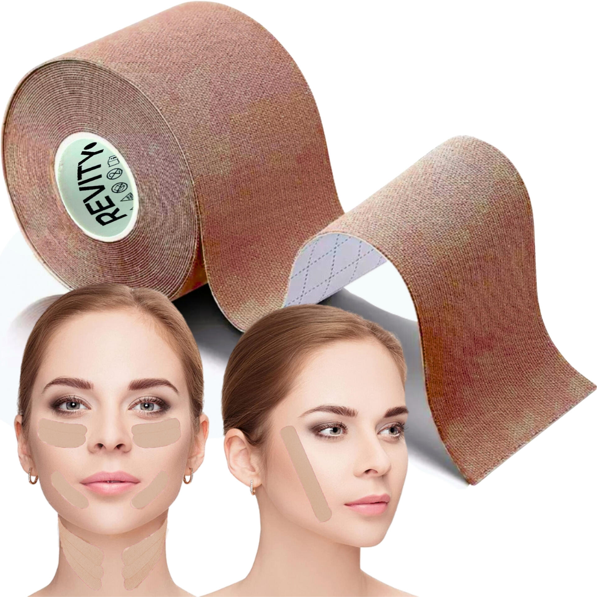 Taśma kinezjologiczna do twarzy i biustu 5m kinesio tape 1 szt. wyrób medyczny