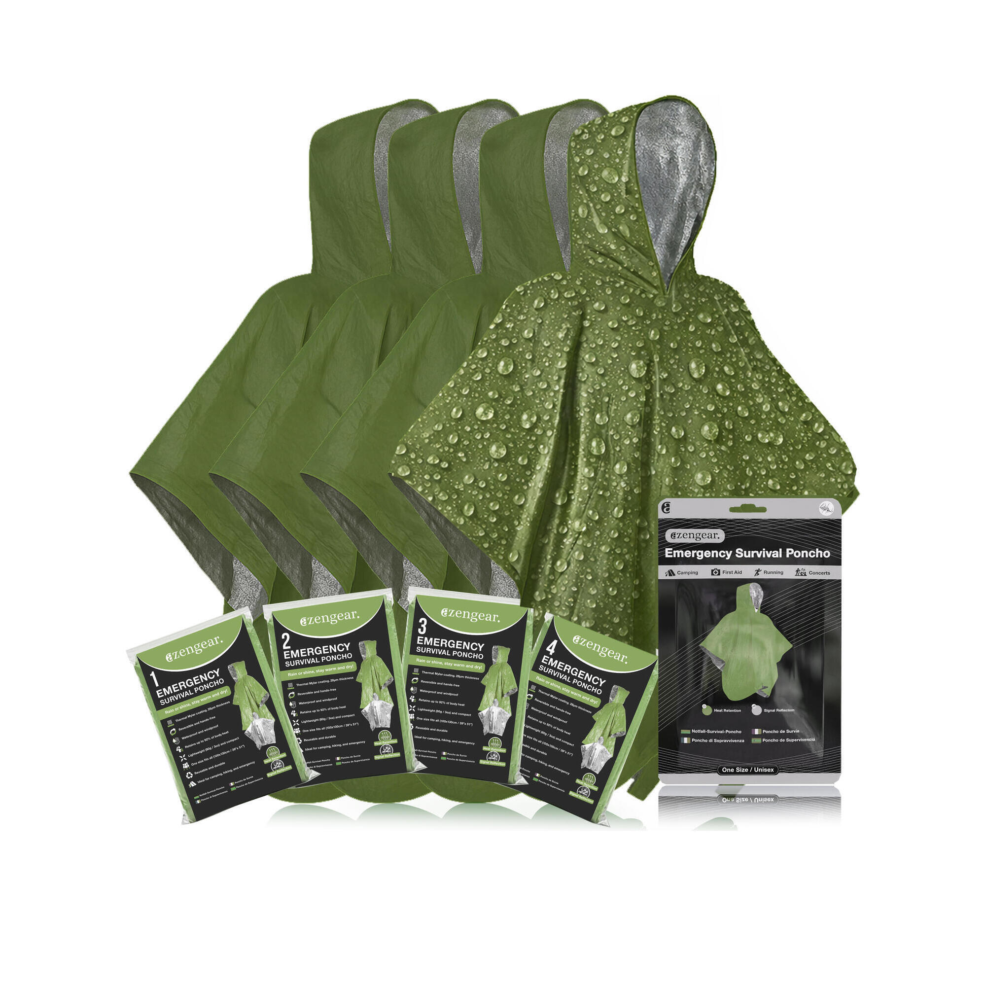 Poncho ratunkowe (4 sztuki) Koc termiczny Mylar, wodoodporny