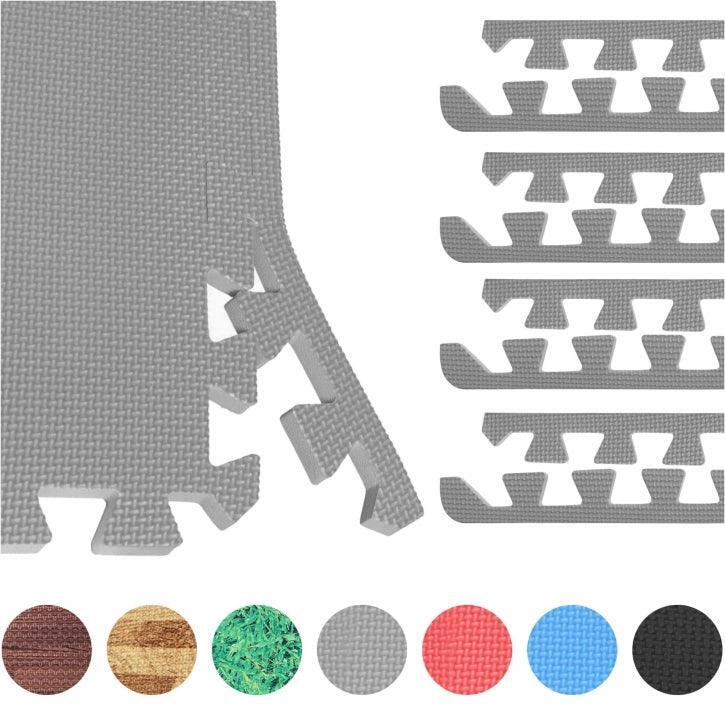 Krawędzie do mat ochronnych PUZZLE 8 sztuk szare