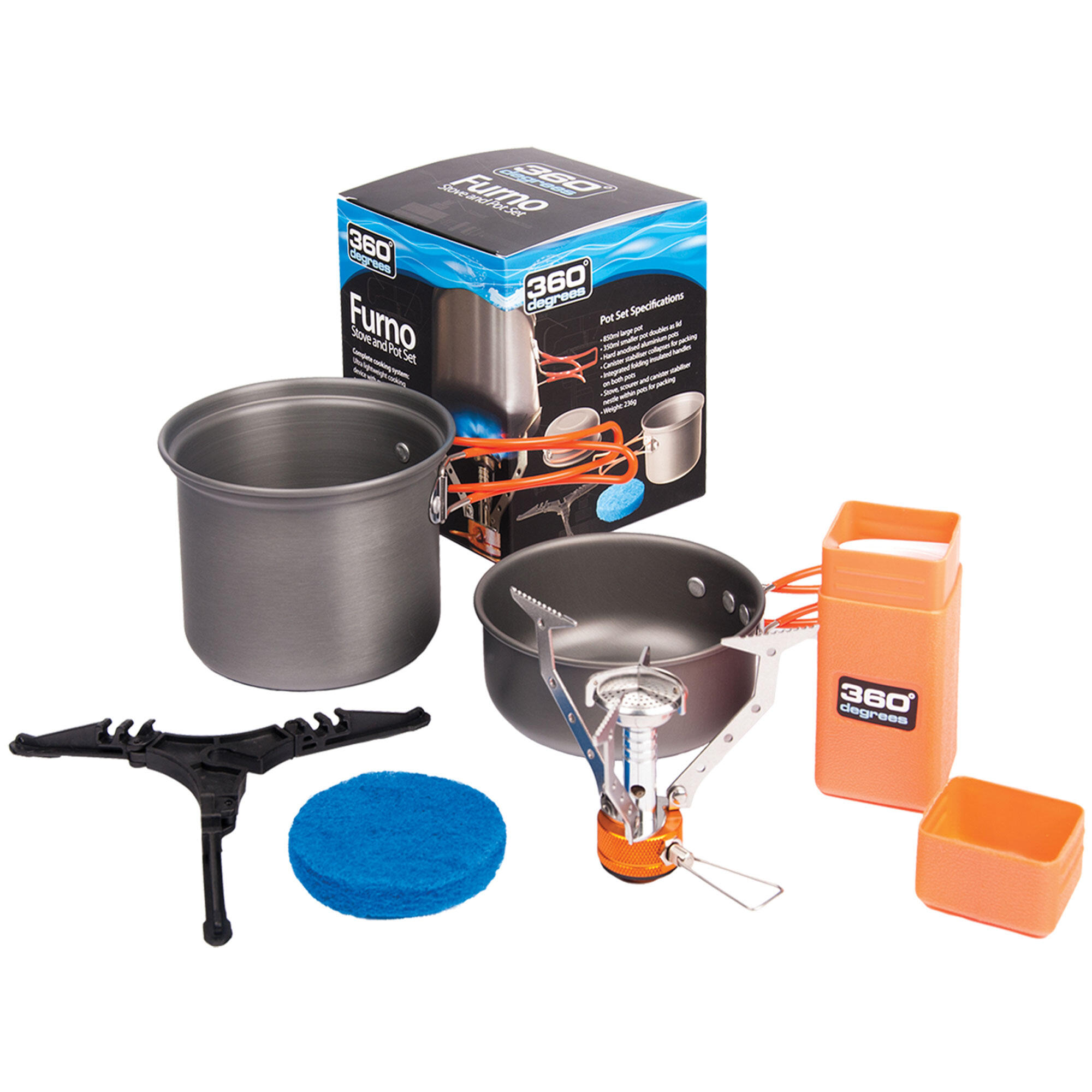 Zestaw naczyń turystycznych z palnikiem 360 Degress Furno Stove & Pot Set