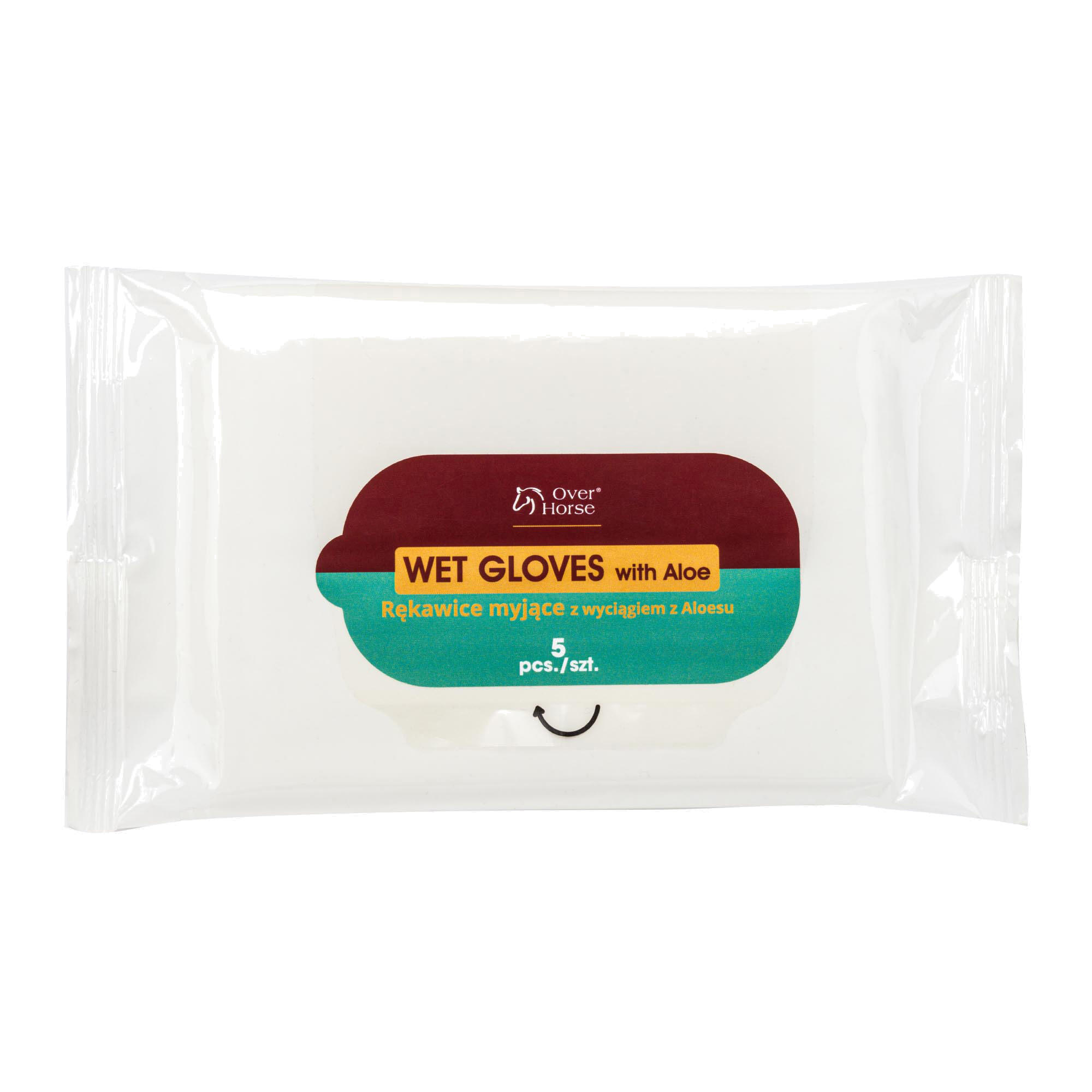 Rękawice myjące z aloesem dla koni Over Horse Wet Gloves 5 szt.