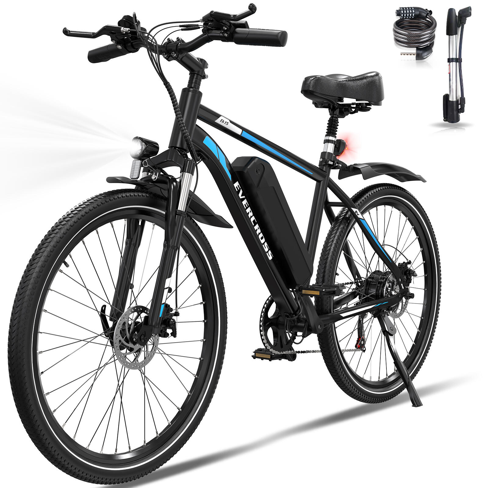 Rower Elektryczny E-Bike 36V 10,4Ah 250W Podwójne Amortyzatory - EVERCROSS EK15