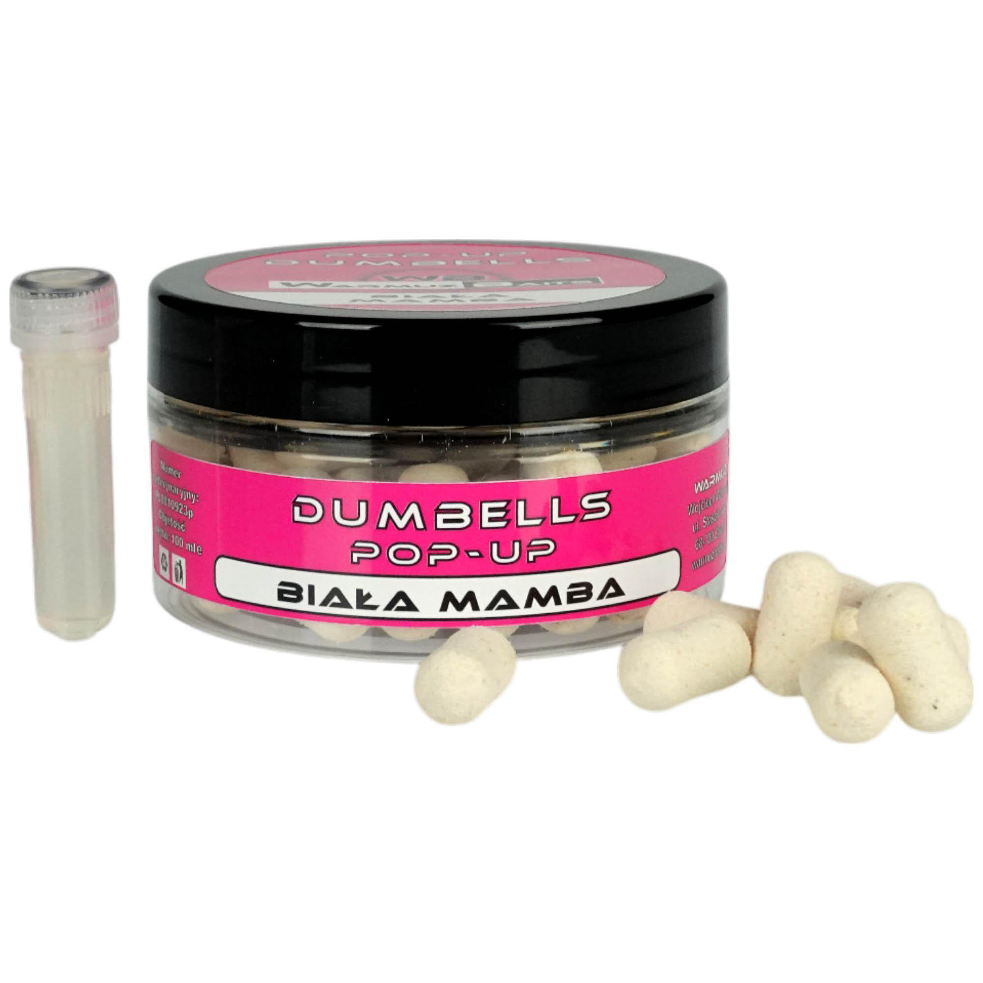 Przynęta Kulki Warmuz Baits Pop Up Dumbells Biała Mamba 10Mm 100Ml Dopalacz