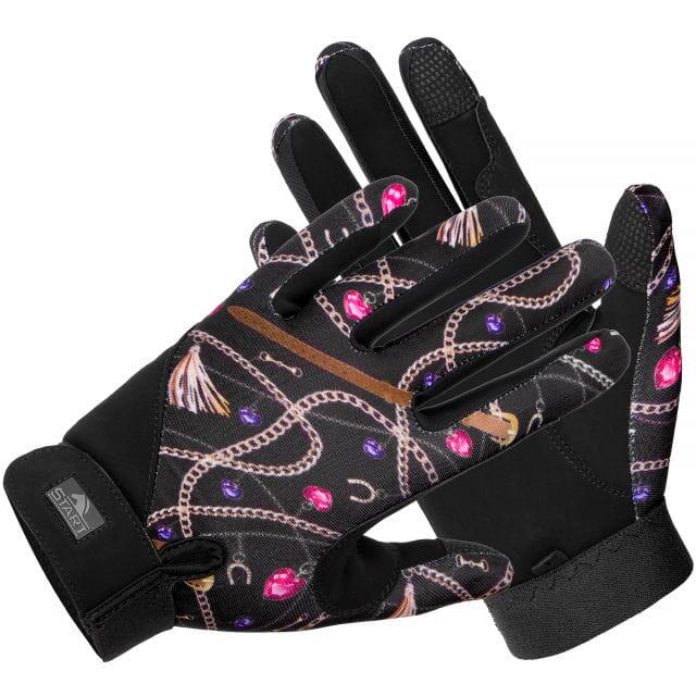 Rękawiczki do jazdy konnej Start Wokam jeździecki wzór