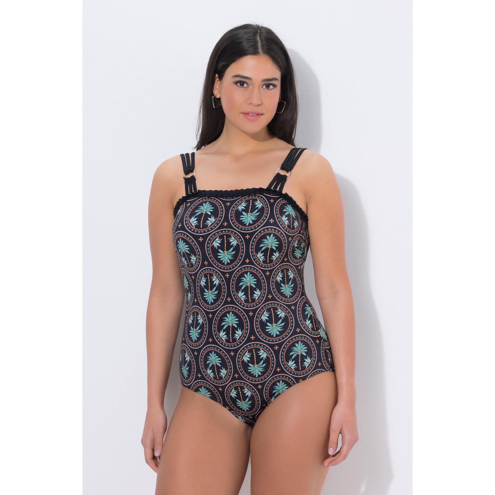 Damskie Strój kąpielowy palmy okrągły dekolt miękkie miseczki z recyklingu