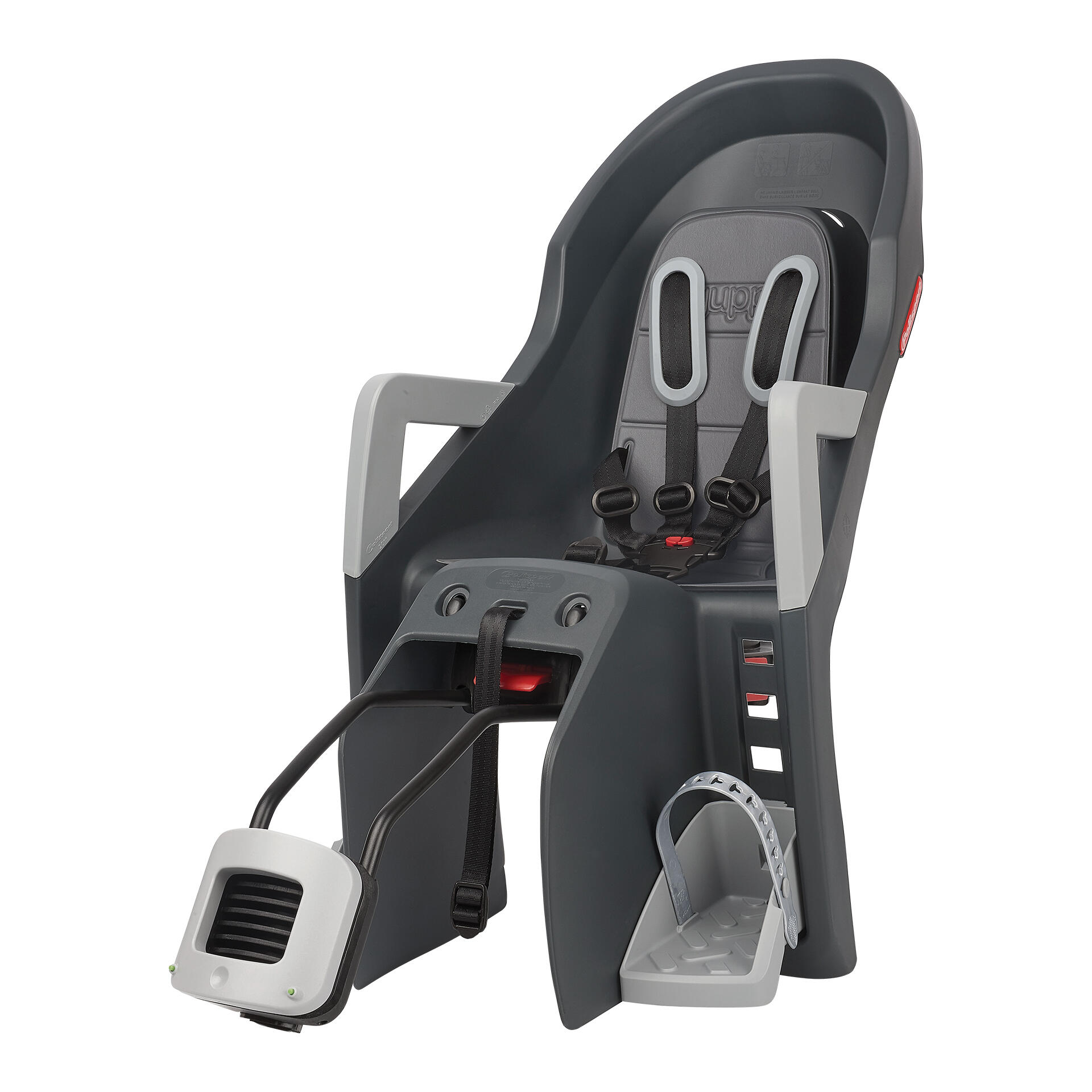 Tylny rozkładany i reclinowany fotel rowerowy na ramę Guppy Maxi