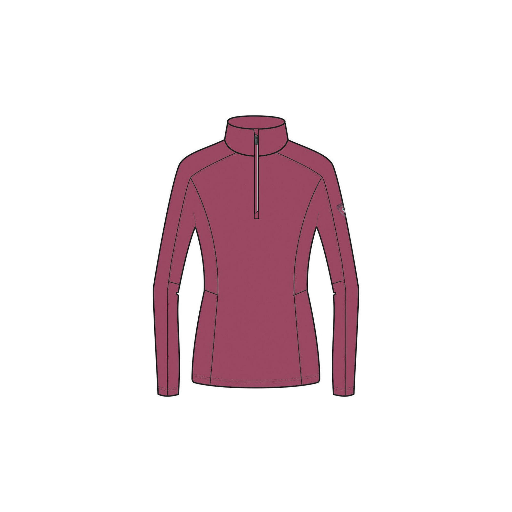 Bluza narciarska damska Rossignol W CLASSIQUE 1/2 Zip termo bordowa