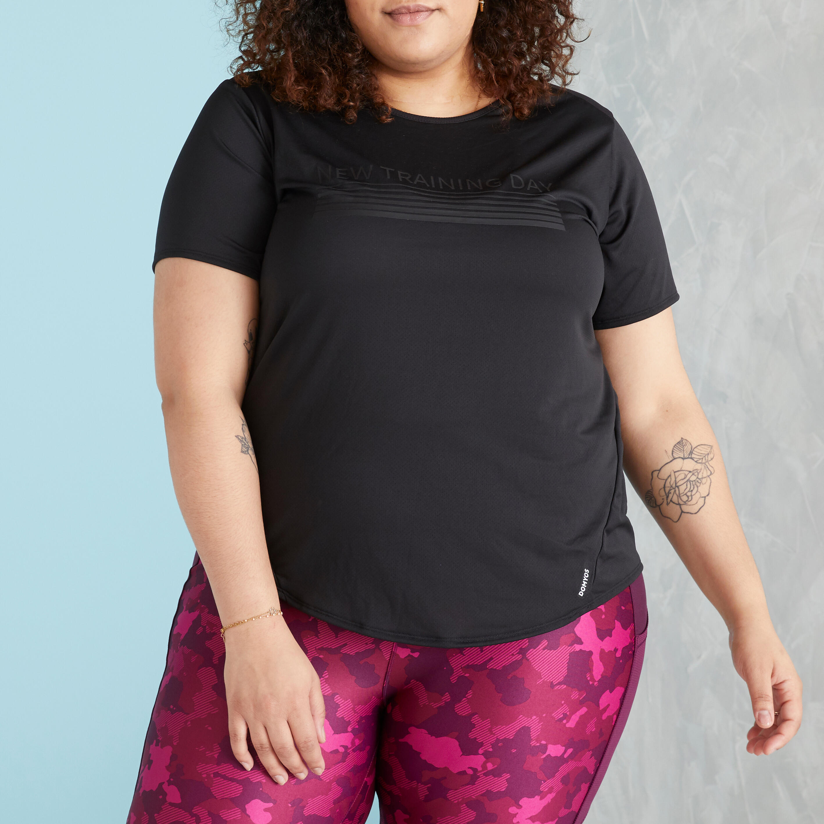 Koszulka fitness damska Domyos krótki rękaw