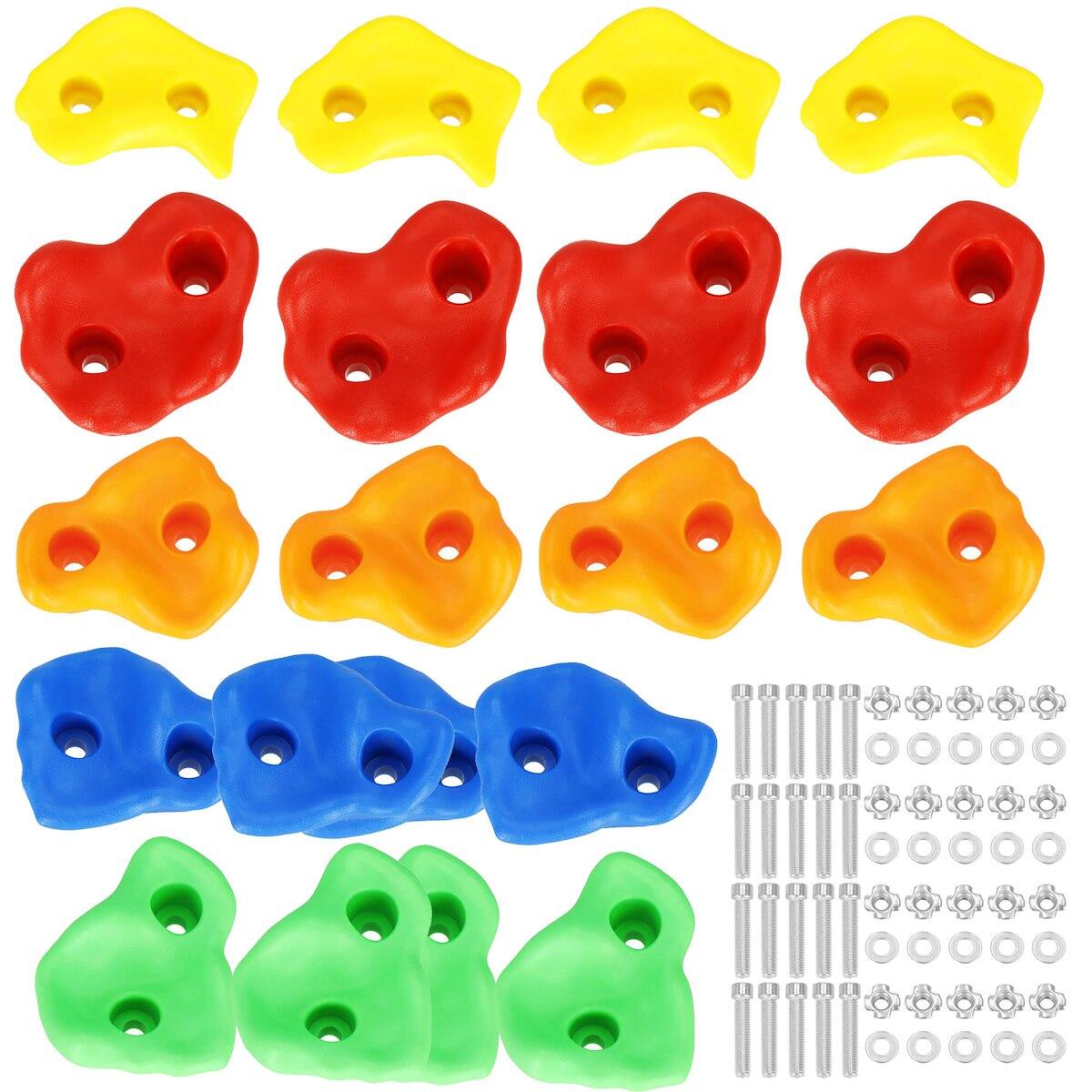 Kamienie wspinaczkowe 20 szt. uchwyty do ścianki, skałki dla dzieci kolorowe