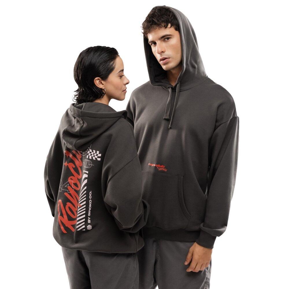 Męska bawełniana bluza z kapturem Rayo Club Lifestyle Siroko RC Squad Gray