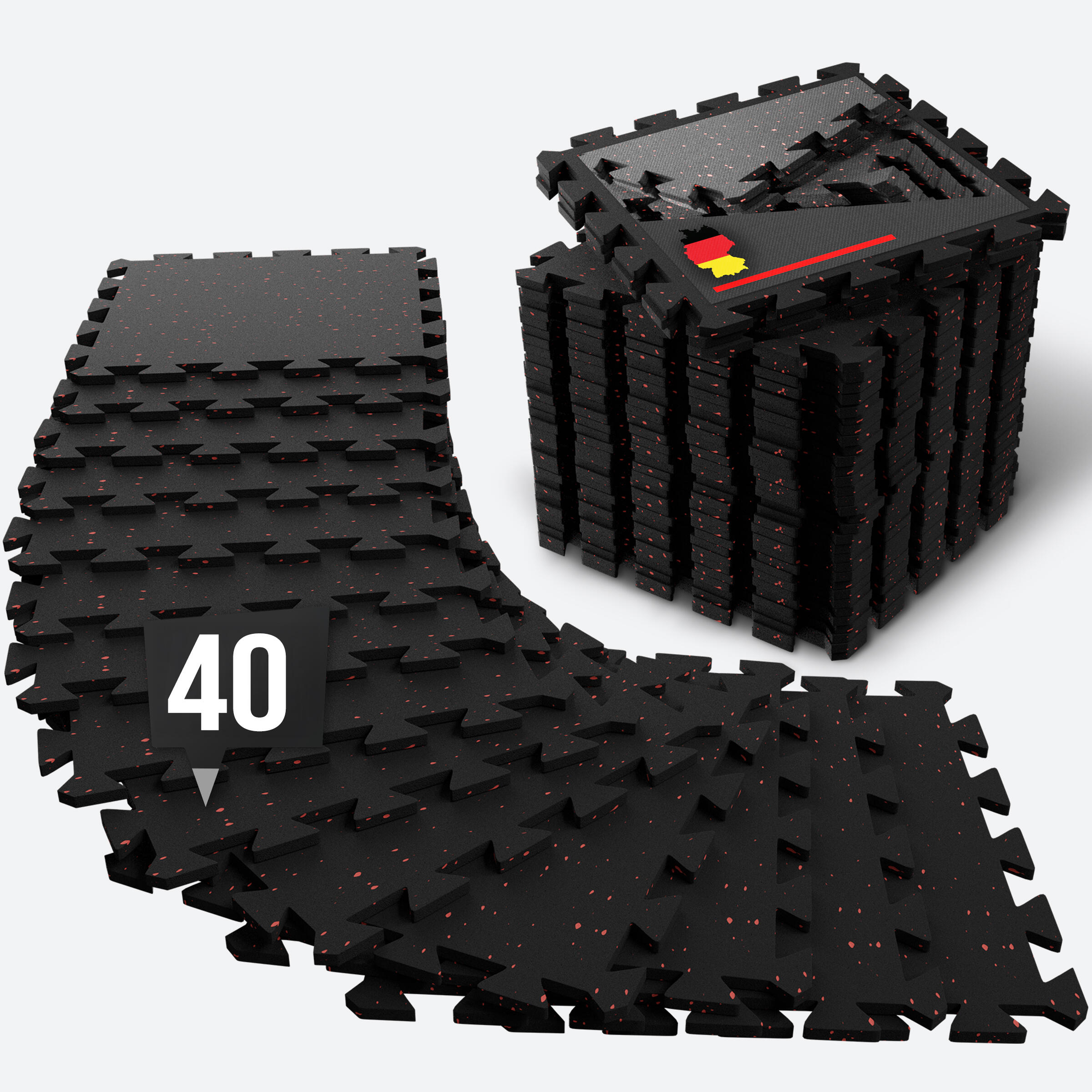 Gumowa Mata Ochronna Fitness – Zestaw 40 Puzzli na Podłogę