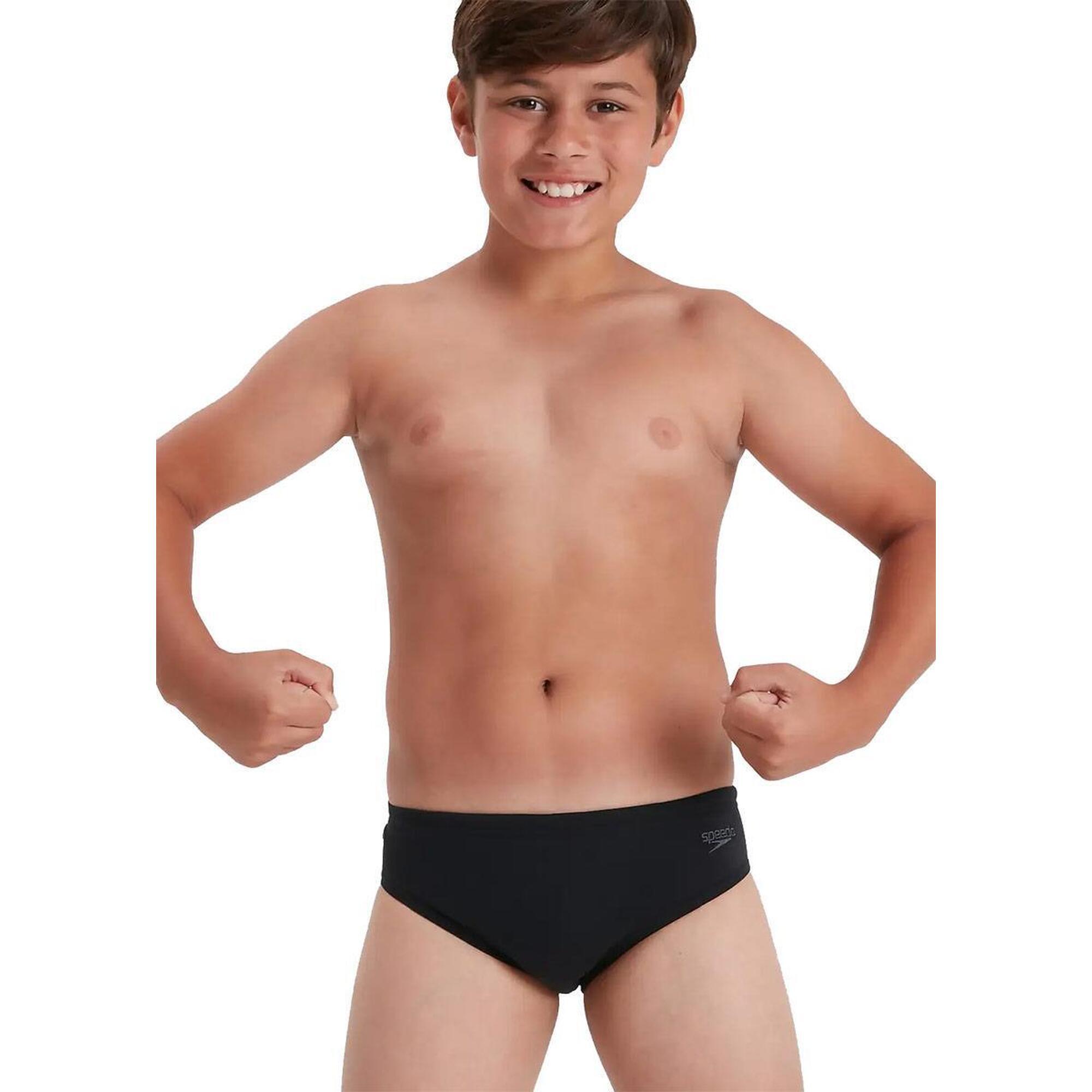 Slipy Speedo Boys Endurance+ – Czarno-Białe – Rozmiar 9-10