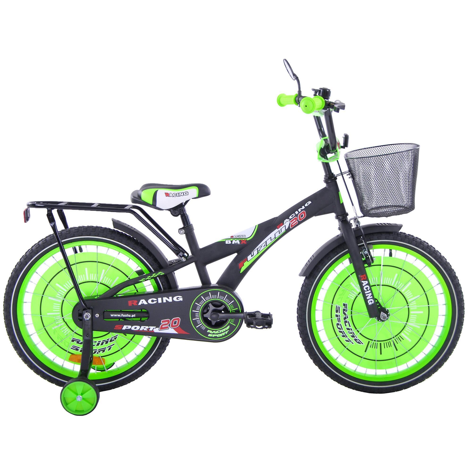 Rower dziecięcy 20 Racing Sport czarny mat zielony