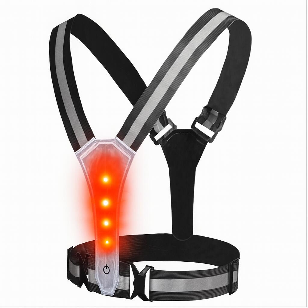 Kamizelka LED odblaskowa – 360° widoczność – IPX6 – Szara