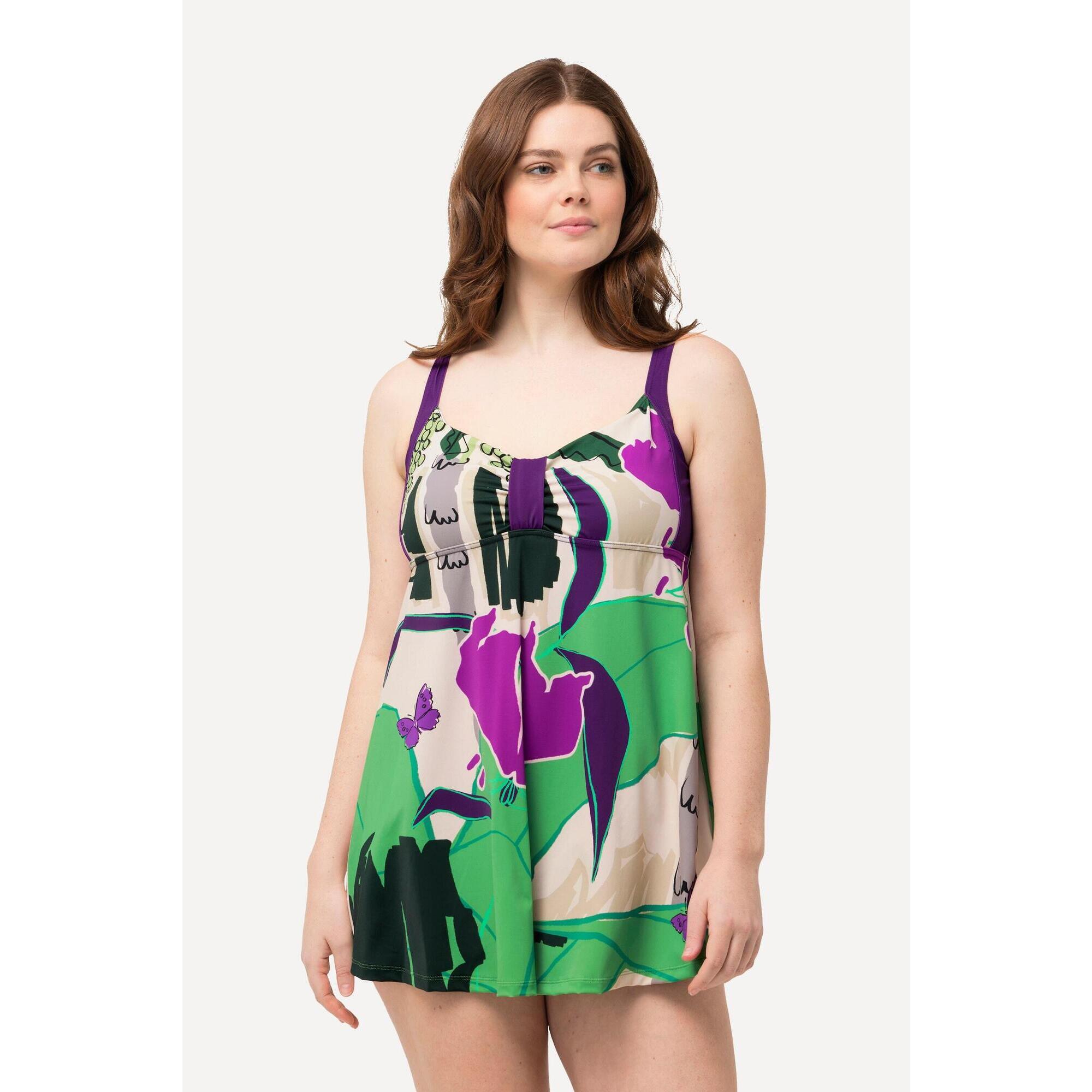 Damska Sukienka Kąpielowa palmy miękkie miseczki podszewka Powermesh