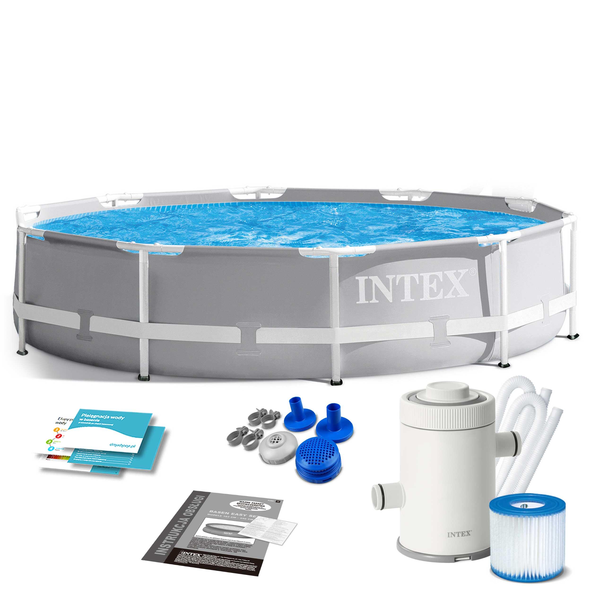 Basen stelażowy ogrodowy 305x76cm zestaw 9w1 z pompą Intex 26702