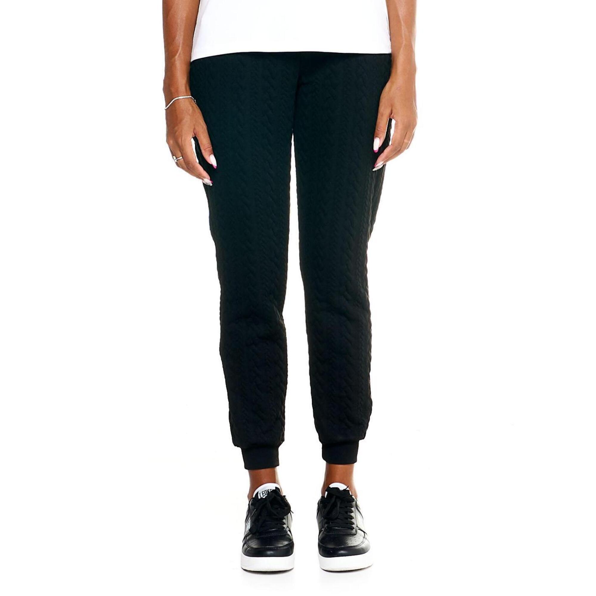 Szare, plecione spodnie damskie Leone