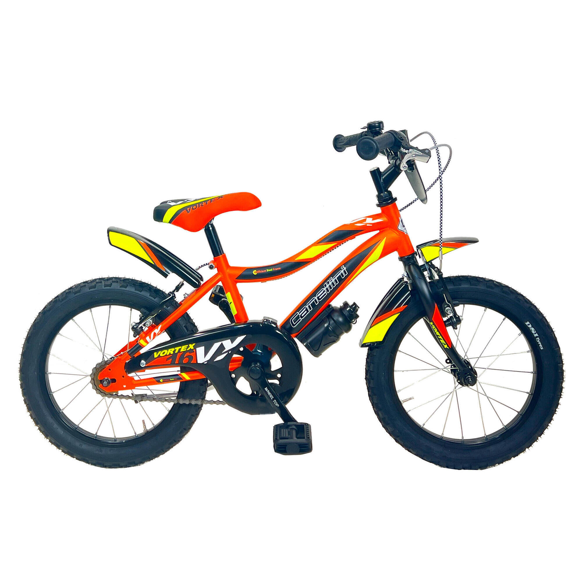 Rower Dziecięcy MTB Canellini VORTEX 16" - Pomarańczowy/Czarny/Żółty