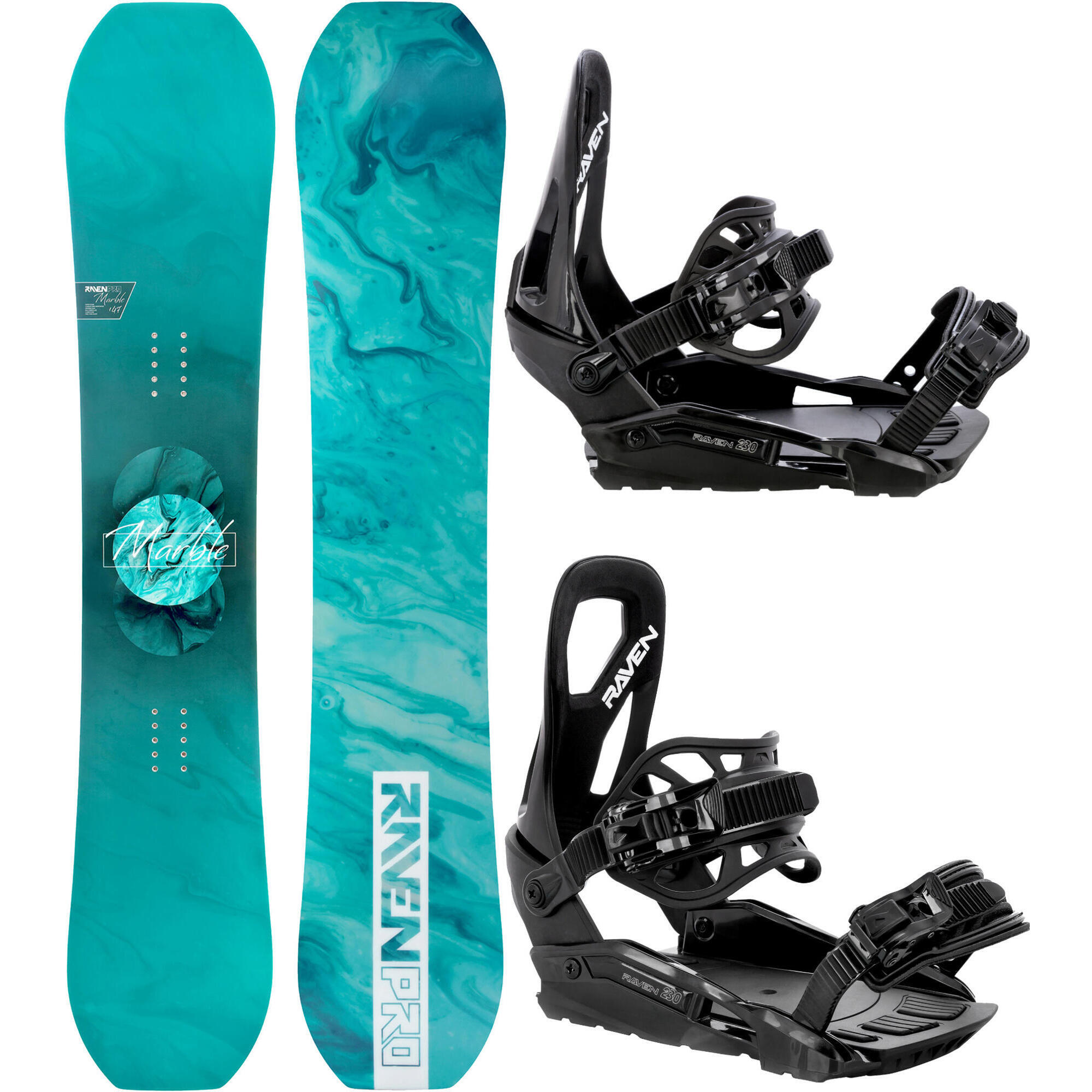Zestaw Deska snowboardowa Raven PRO Marble Carbon + Wiązania Raven S230