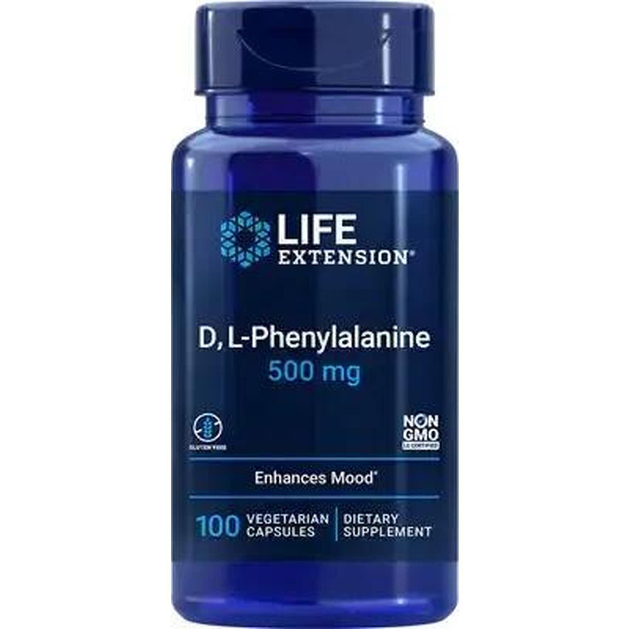 D L-Phenylalanine 500mg Life Extension 100 kapsułek miękkich