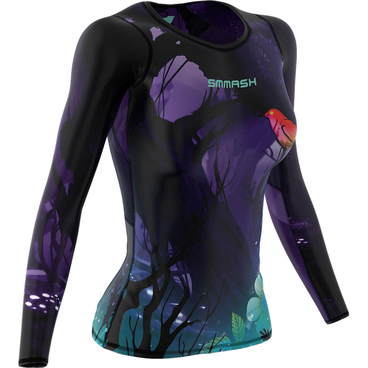 Koszulka fitness z długim rękawem damska Smmash Neverland kompresyjna