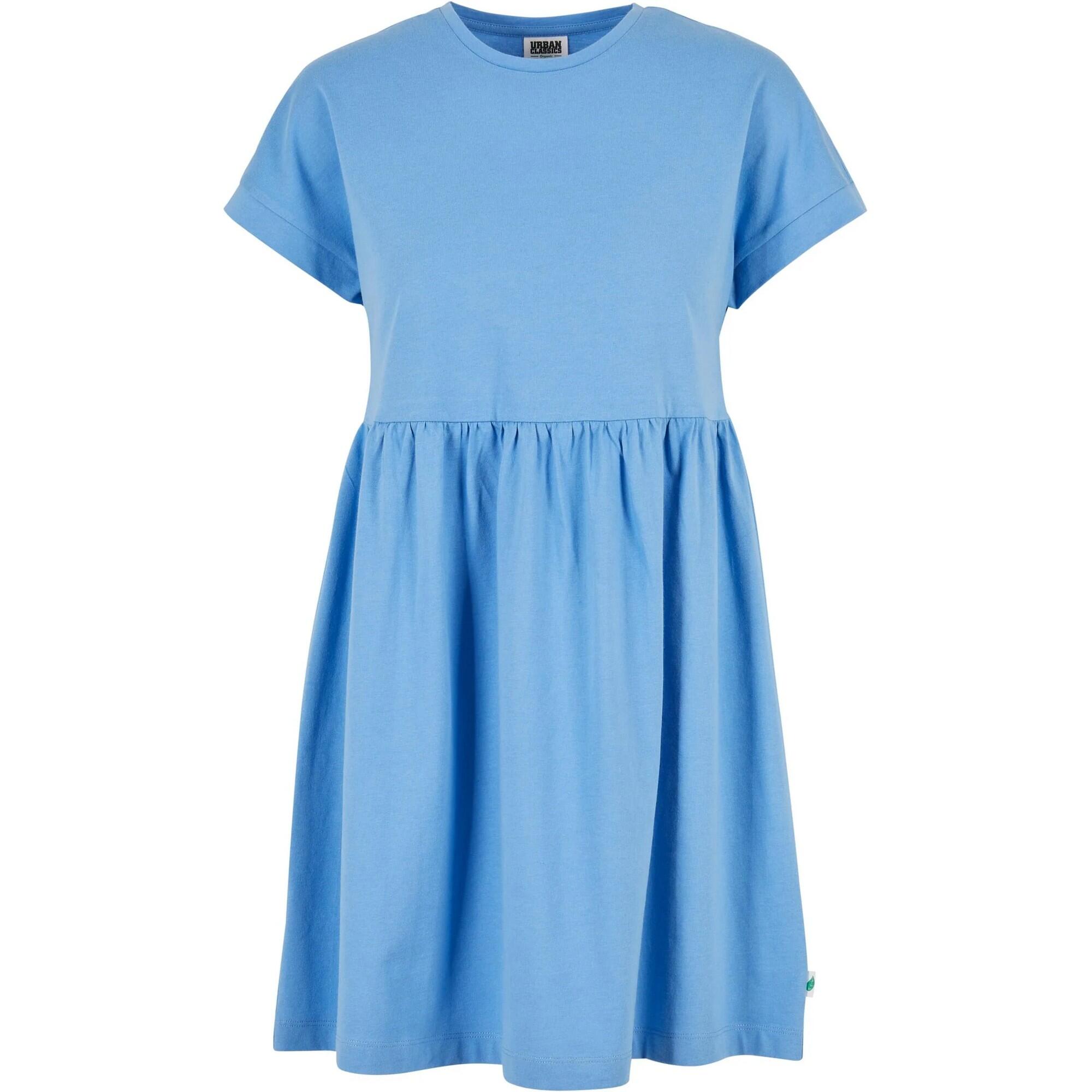 Damska Sukienka Z Organicznego T-shirtu Z Empirową Falbaną