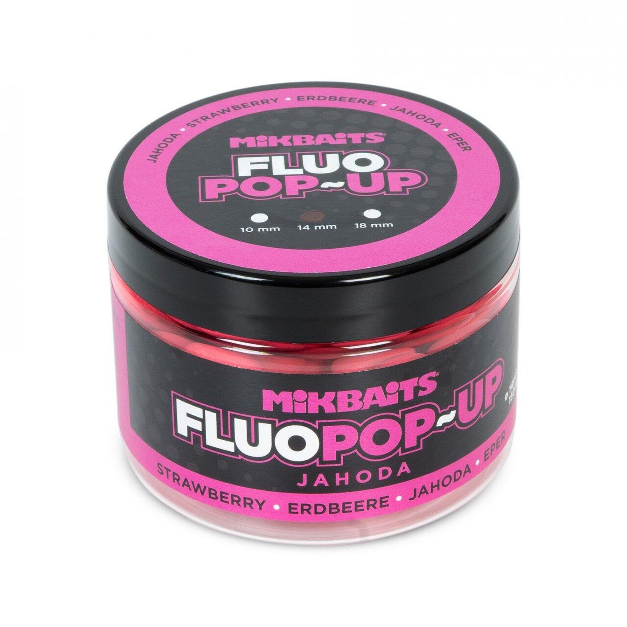 Przynęta Kulki Mikbaits Pop-Up Fluo Boilies 150Ml - Truskawka 14Mm