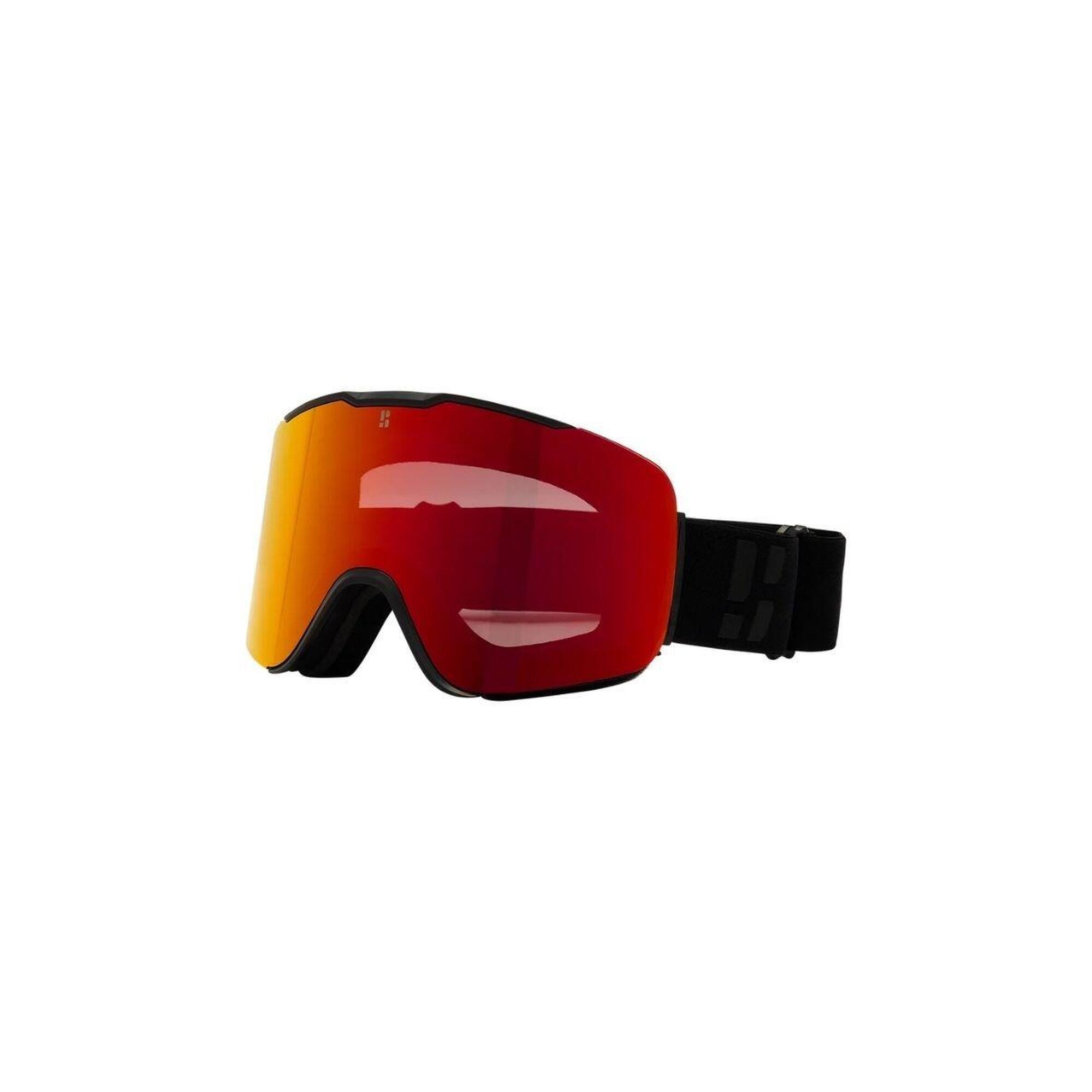 Gogle narciarskie - Gogle TST - UV400 - Z dodatkową soczewką - Czarne